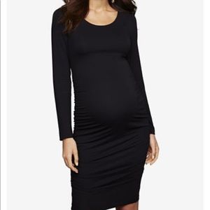 Pea in the Pod fitted long sleeve black dress, S